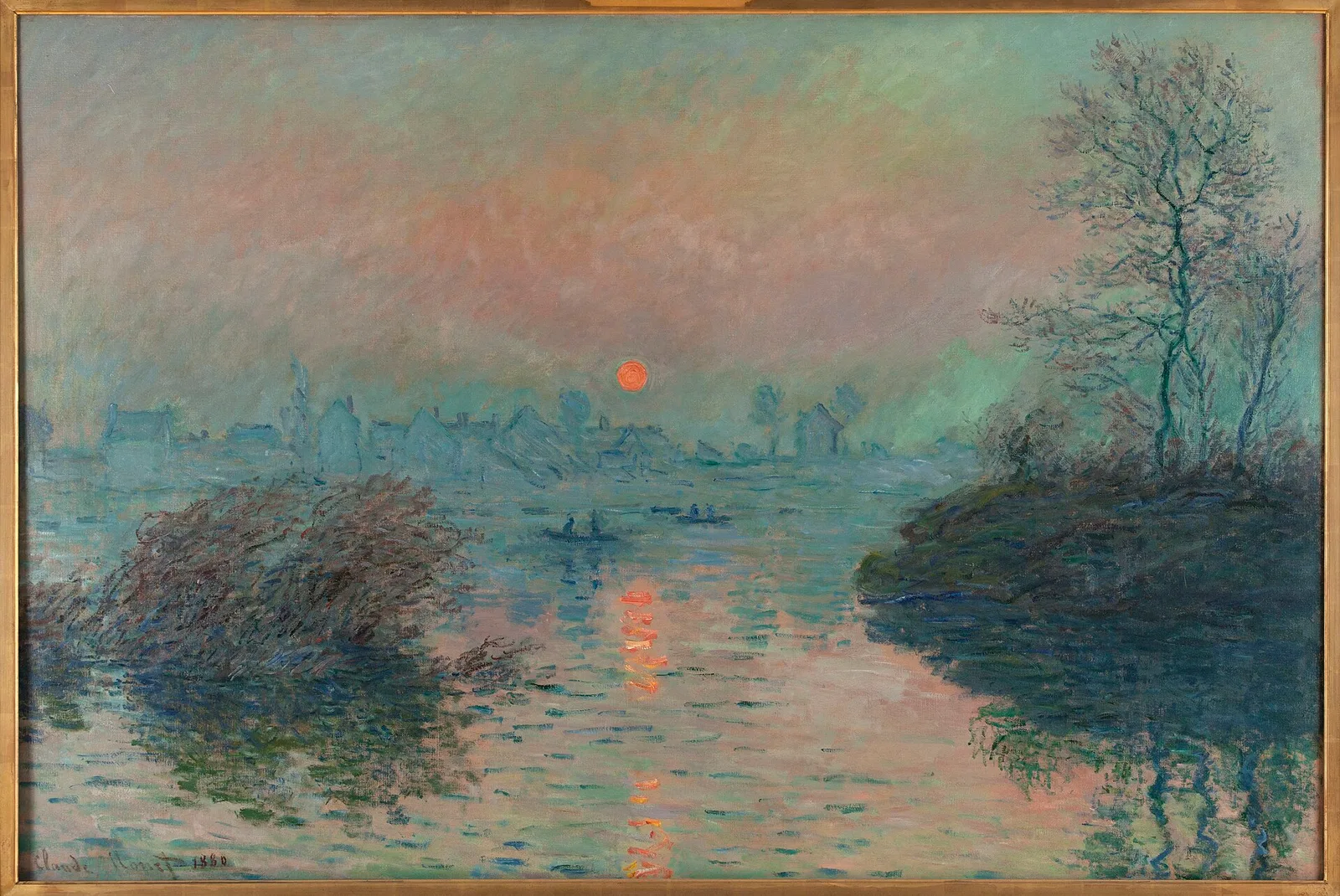 Sunset on the Seine at Lavacourt, Winter Effect