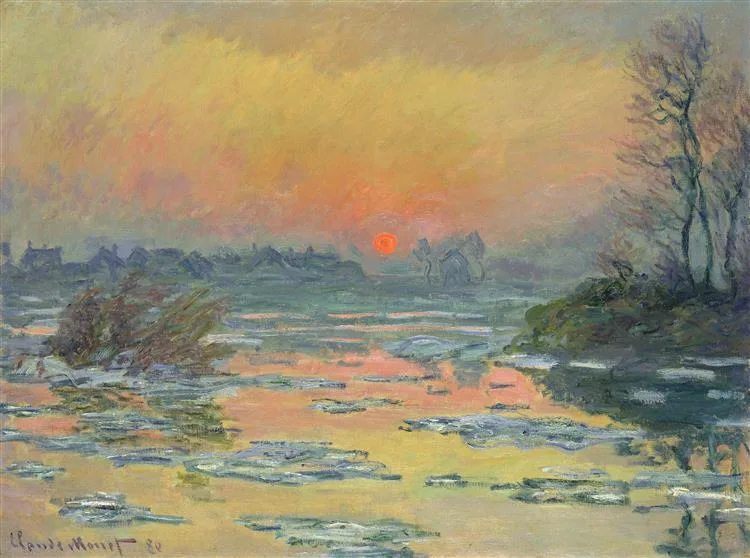Sunset on the Seine in Winter