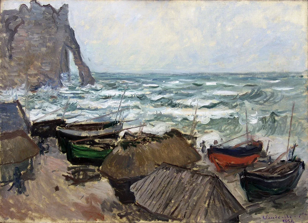 Fishing Boats on the Beach at Etretat