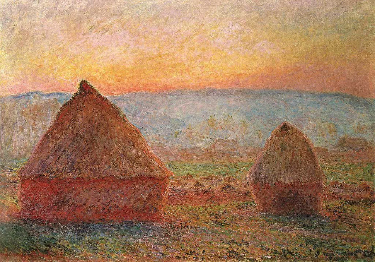 Grainstacks at Giverny, Sunset