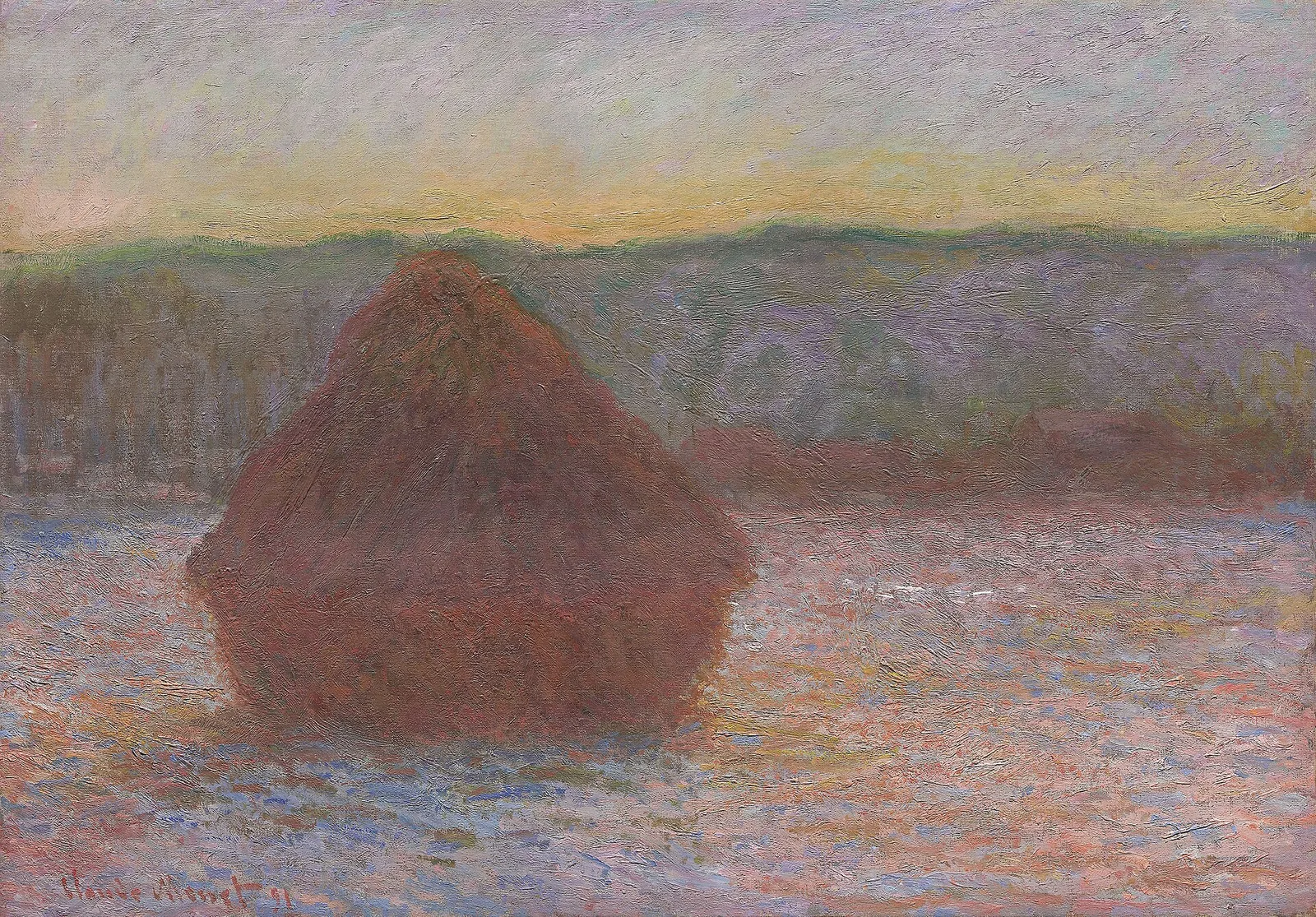 Stack of Wheat (Thaw, Sunset)
