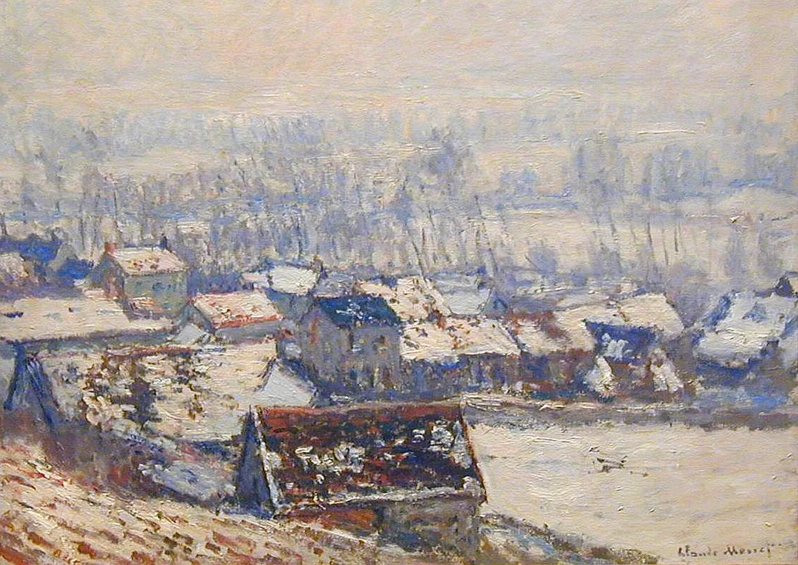The Village of Giverny under the Snow