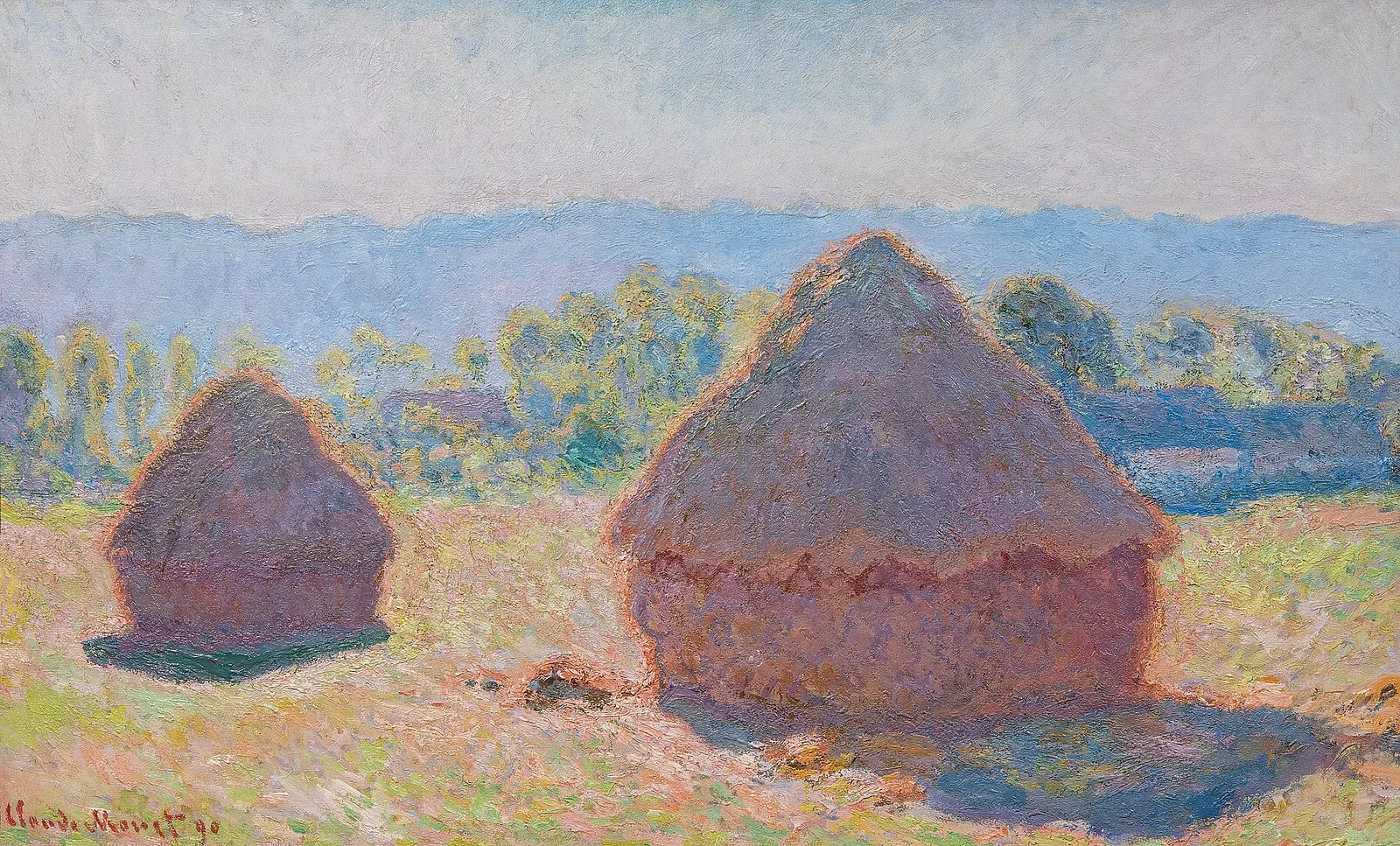 Grainstacks, Bright Sunlight