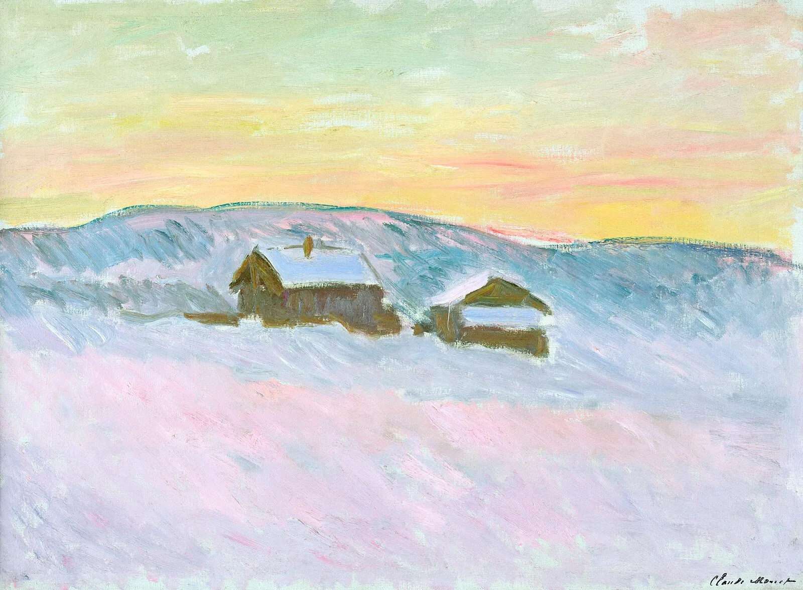 Norwegian Landscape, Blue Houses