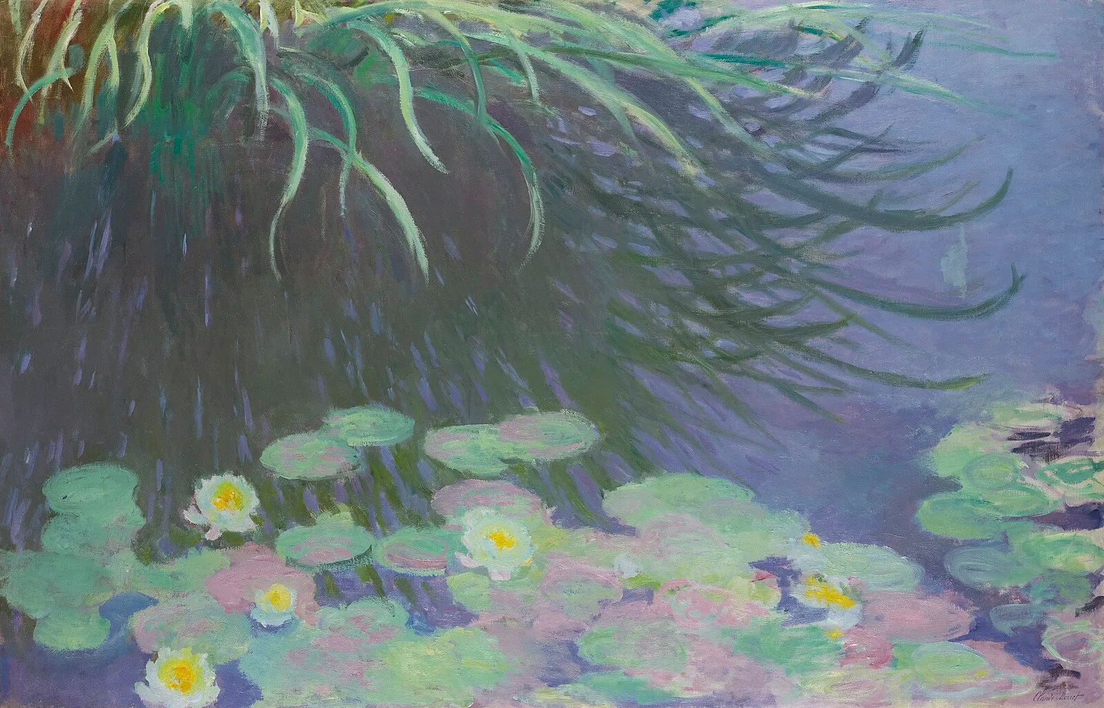 Water-Lilies with Reflections of Green Grasses