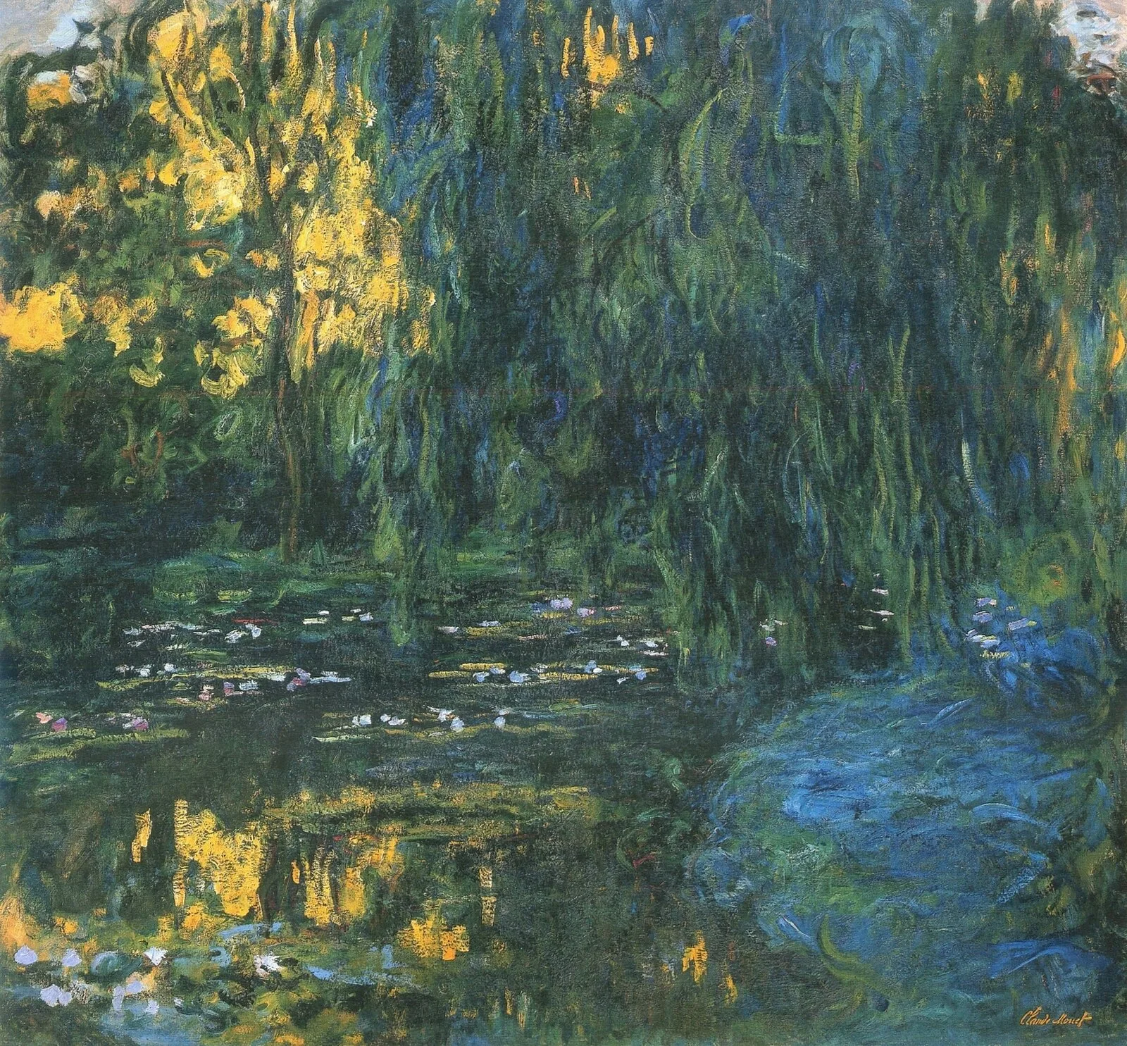Weeping Willow and Water-Lily Pond