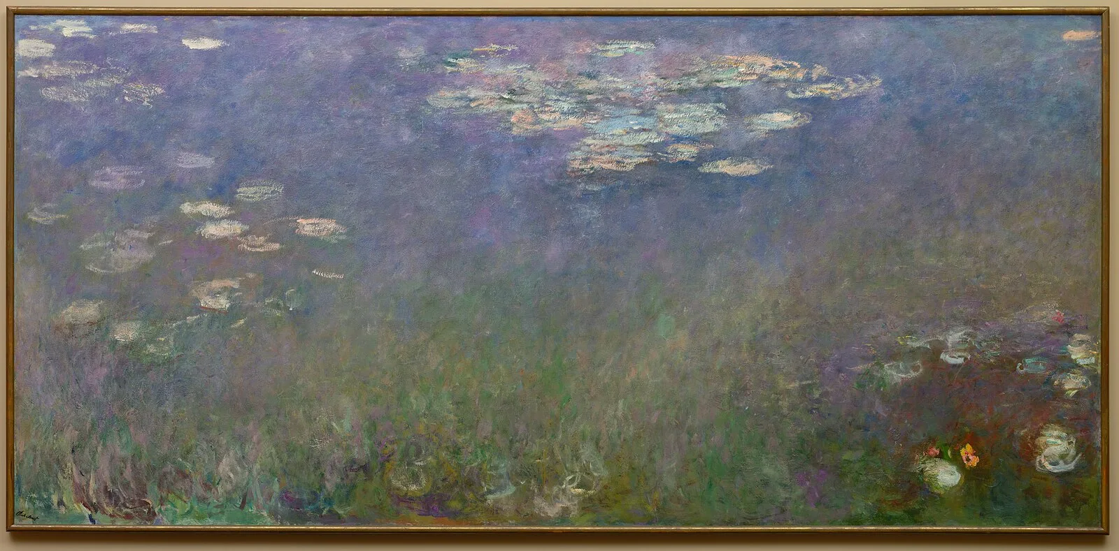 Water Lilies, Agapanthus (left panel)