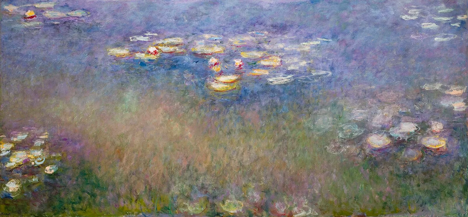 Water Lilies, Agapanthus (center panel)