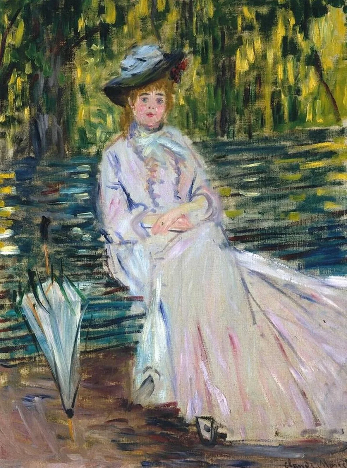 Woman sitting on a bench