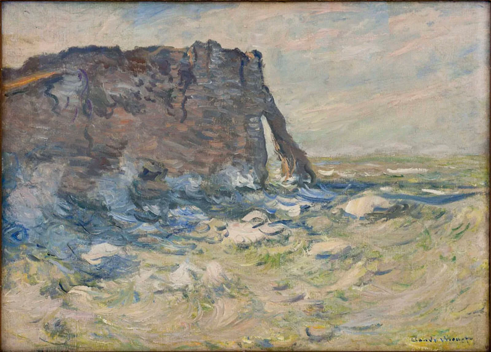 Cliff and Porte d'Aval in Stormy Weather