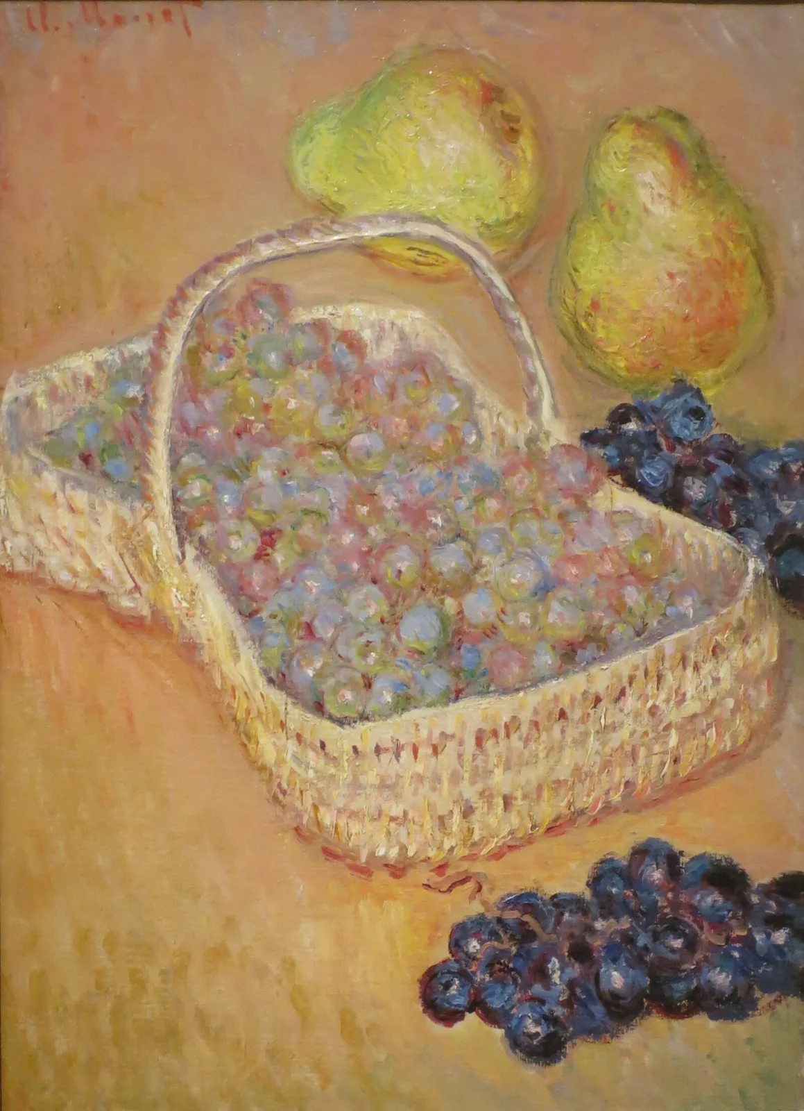 Basket of Grapes, Quinces and Pears