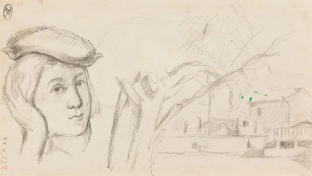 Paysage au Jas de Bouffan et d'après Parmigianino: Portrait de jeune homme