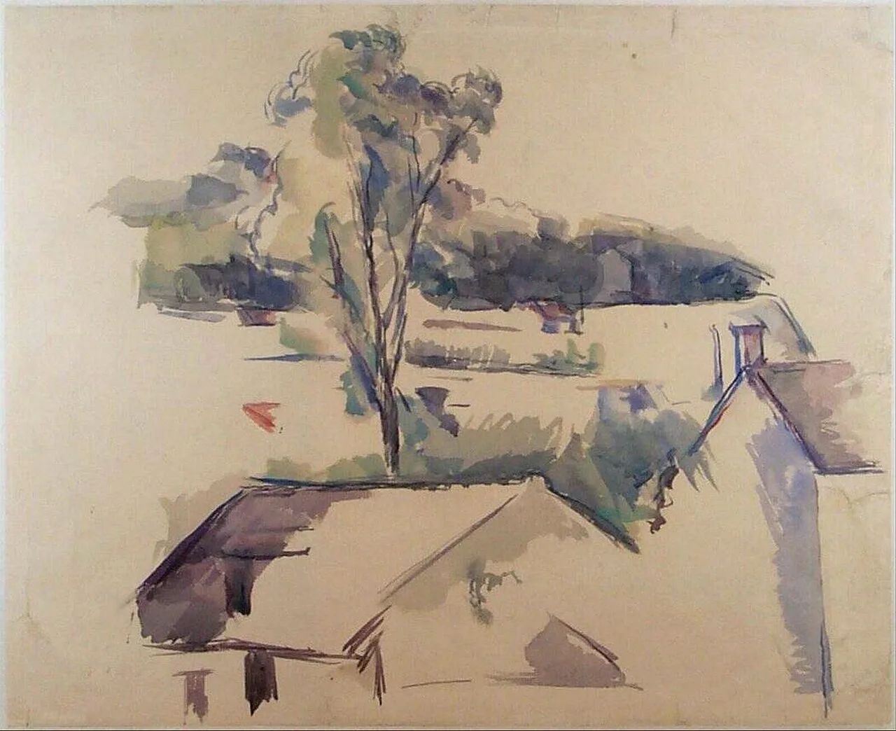 Toits et arbre