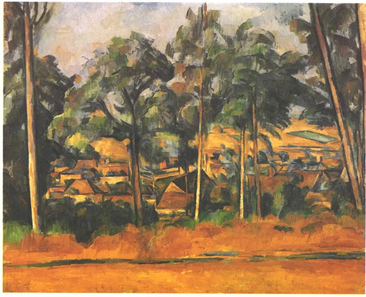 Village derrière les arbres