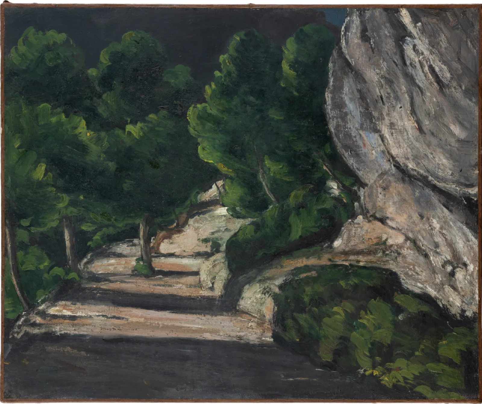 Road with Trees in Rocky Mountains