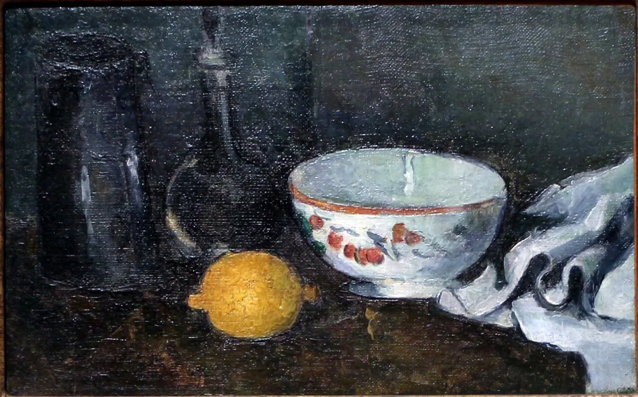 Still Life in Blue with Lemon