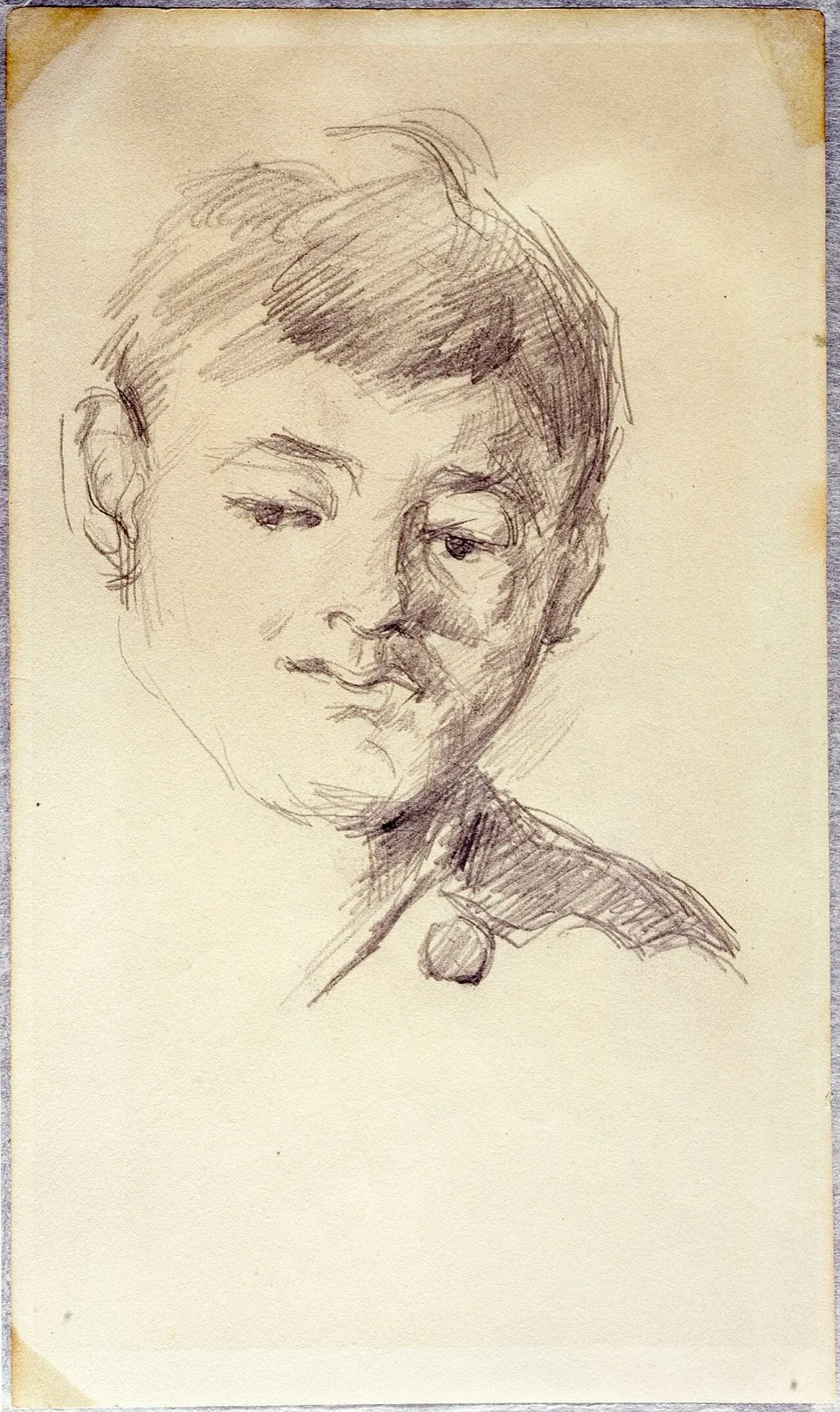 Etude d'après "David" d’Antonin Mercié (recto); Paul enfant (verso); Tête de jeune garçon Verso: étude d'homme
