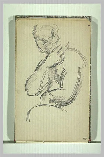 Croquis de nymphe accroupie
