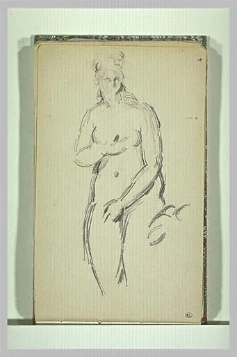 Croquis de femme nue d'après une statue antique