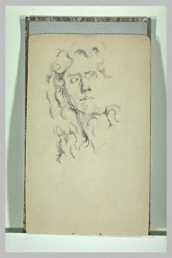 Croquis d'homme d'après un buste sculpté