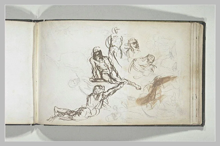 Feuille d'études de nus, et de personnages