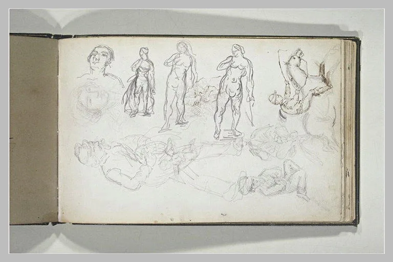 Feuille d'études avec nus