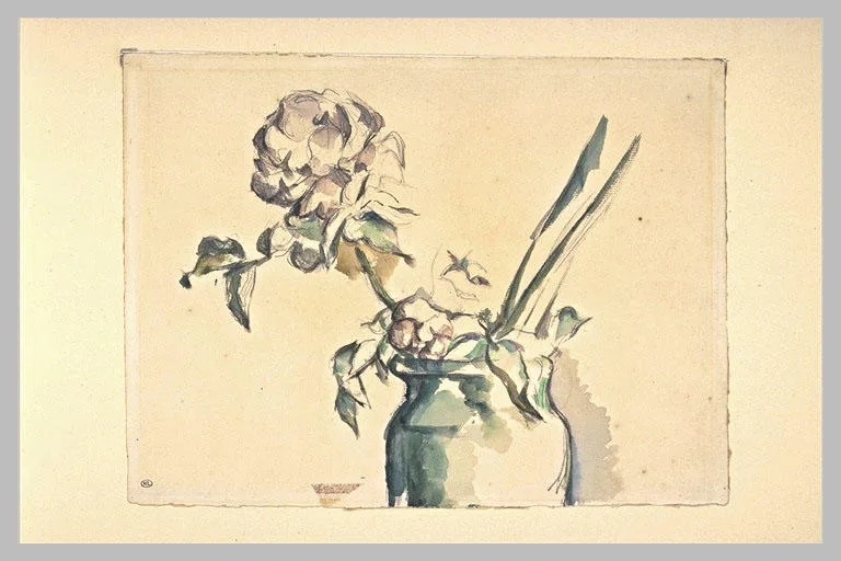 Rose dans un vase vert
