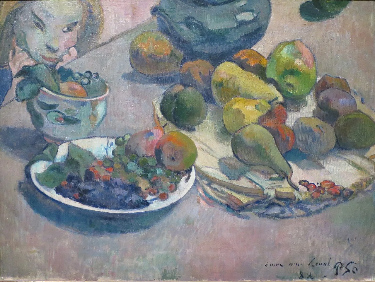 Nature morte aux fruits (dédicacée à Laval)