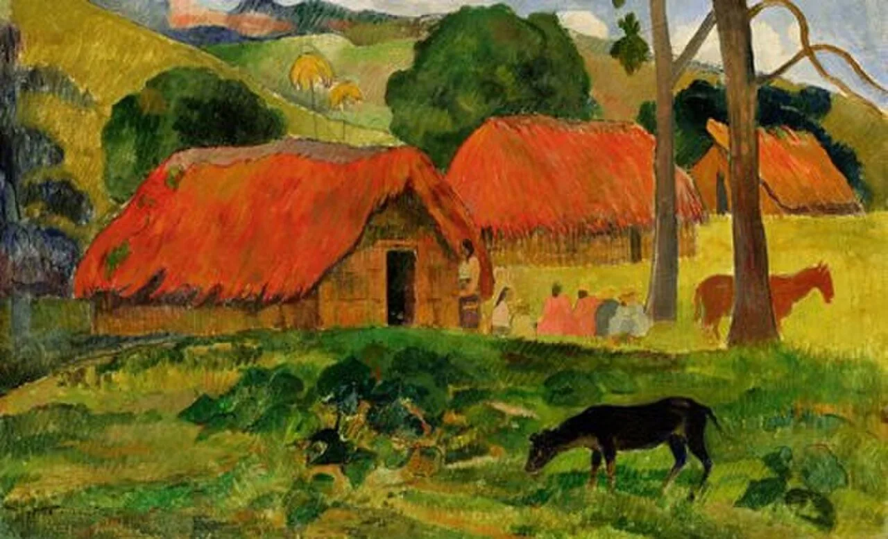Dog in Front of the Hut, Tahiti