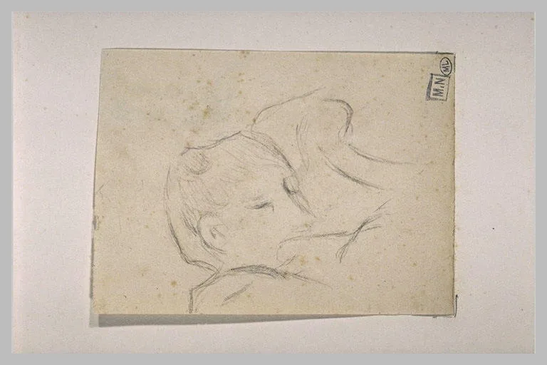 Femme endormie dans un fauteuil, vue en buste
