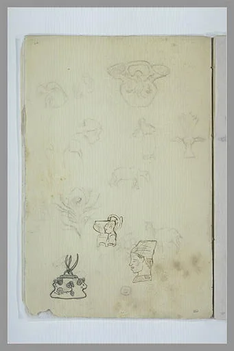 Etudes de céramiques et décharge du folio 7 recto