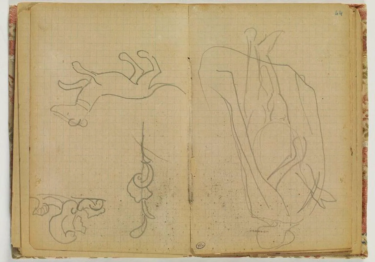 Croquis de chien, et motifs décoratifs
