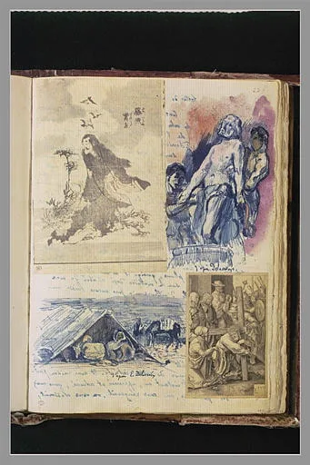 Estampes japonaises; gravure de Lucas de Leyde et copies d'après Delacroix