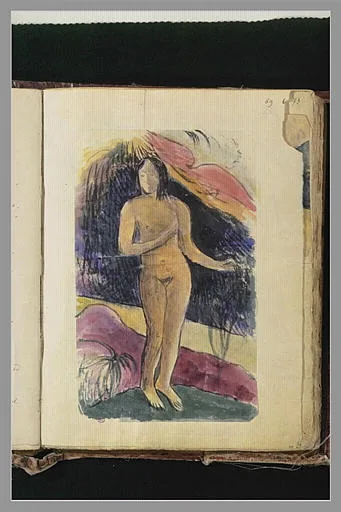Femme nue debout dans la nature