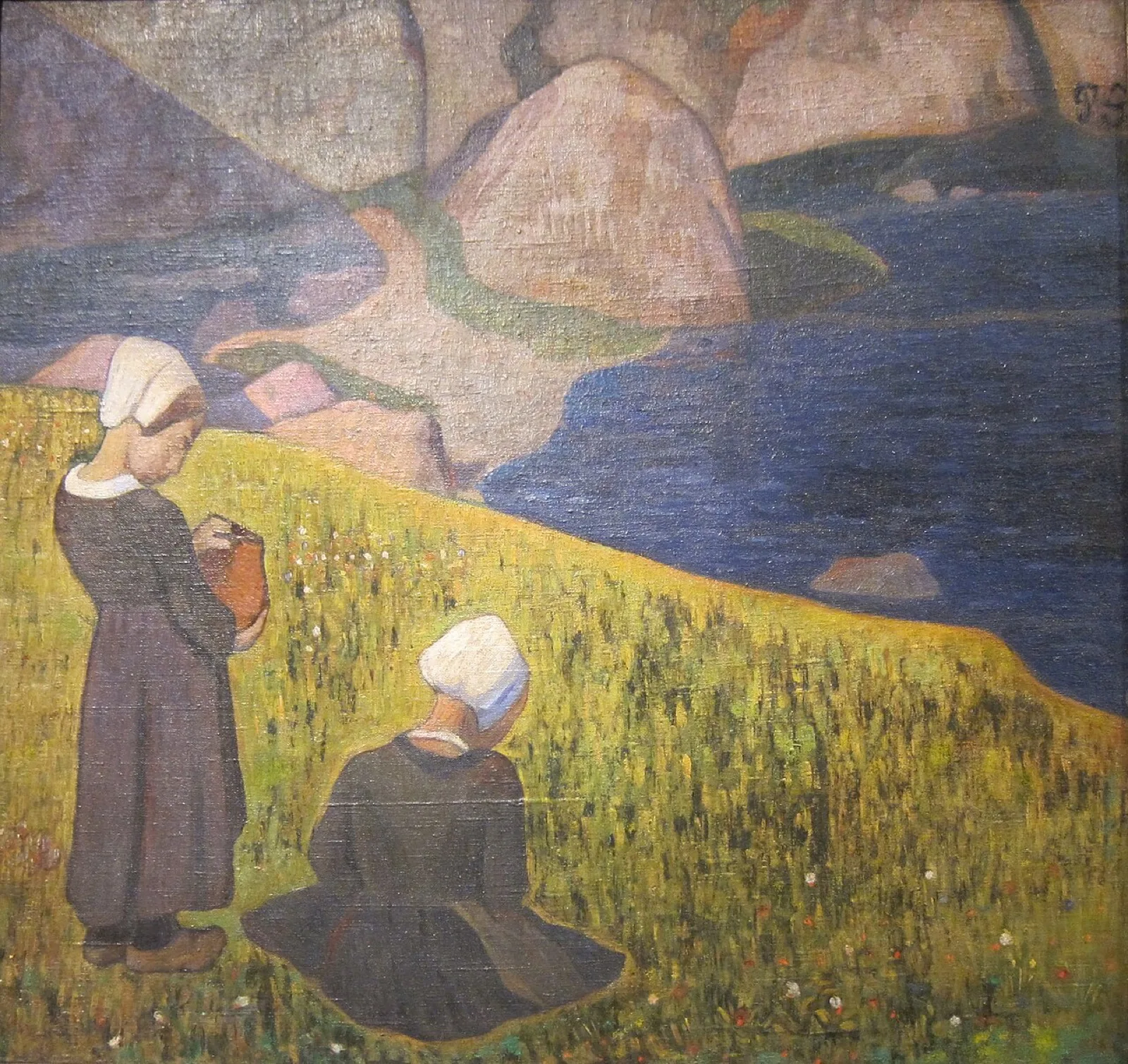 Breton Women in a Seaside Field