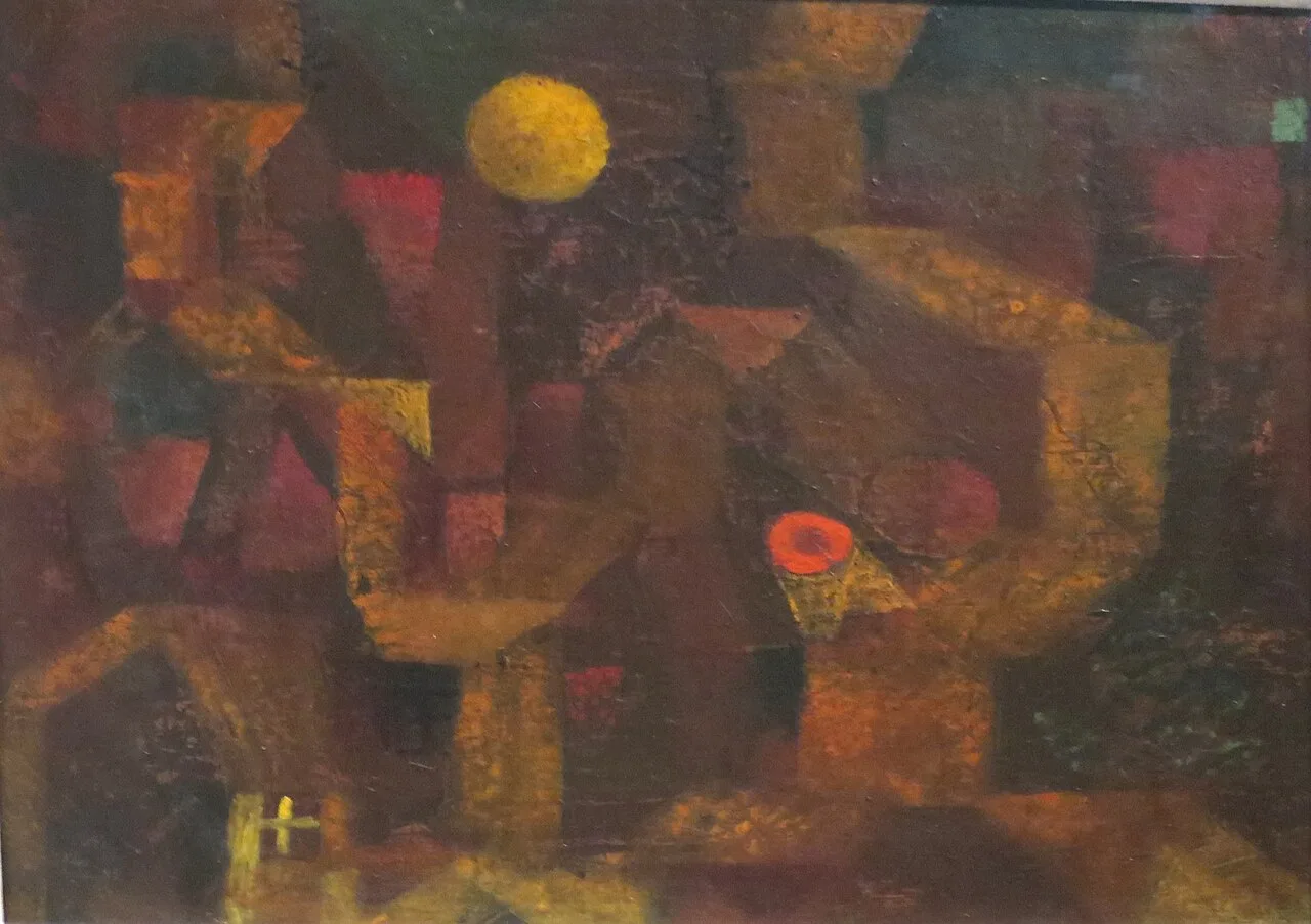 Abstract Architectural Composition with Dark Yellow Ball