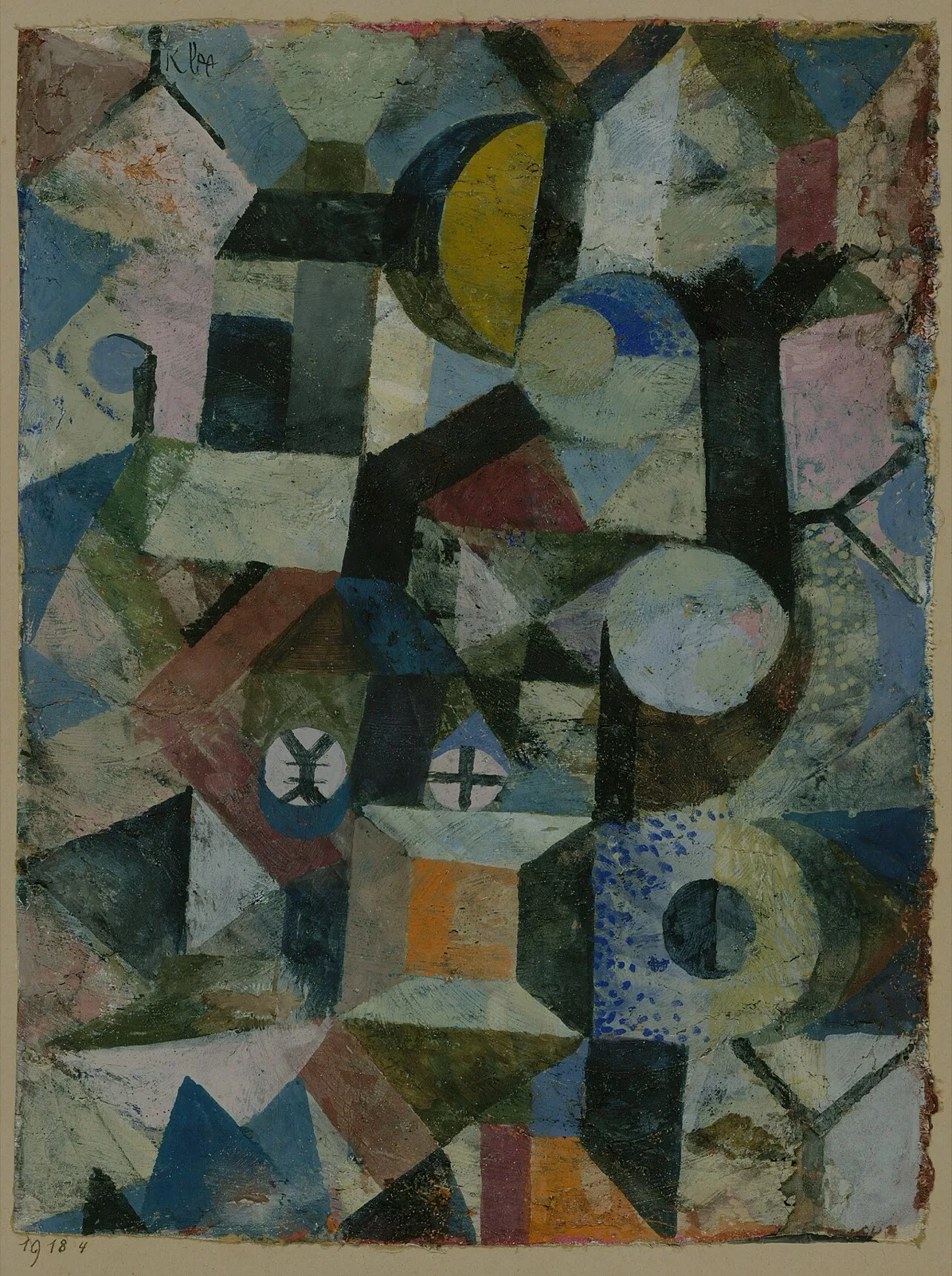 Composition with the Yellow Half-Moon and the Y