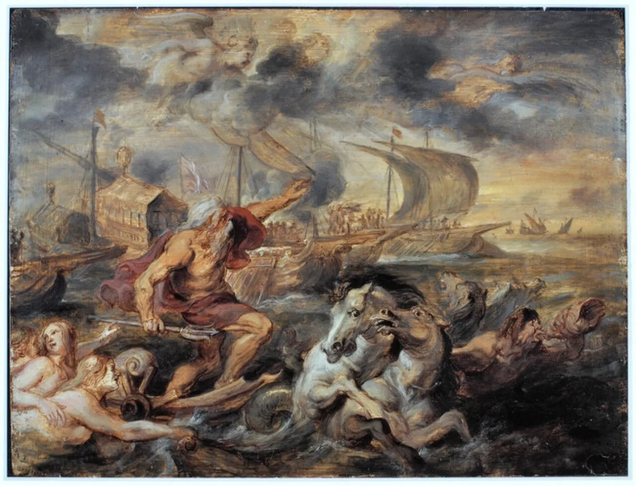 The Voyage of the Cardinal Infante Ferdinand of Spain from Barcelona to Genoa in April, with Neptune Calming the Tempest
