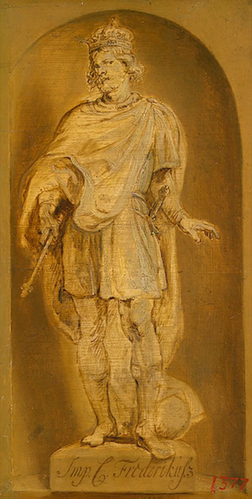 Statue of Frederick III in a niche