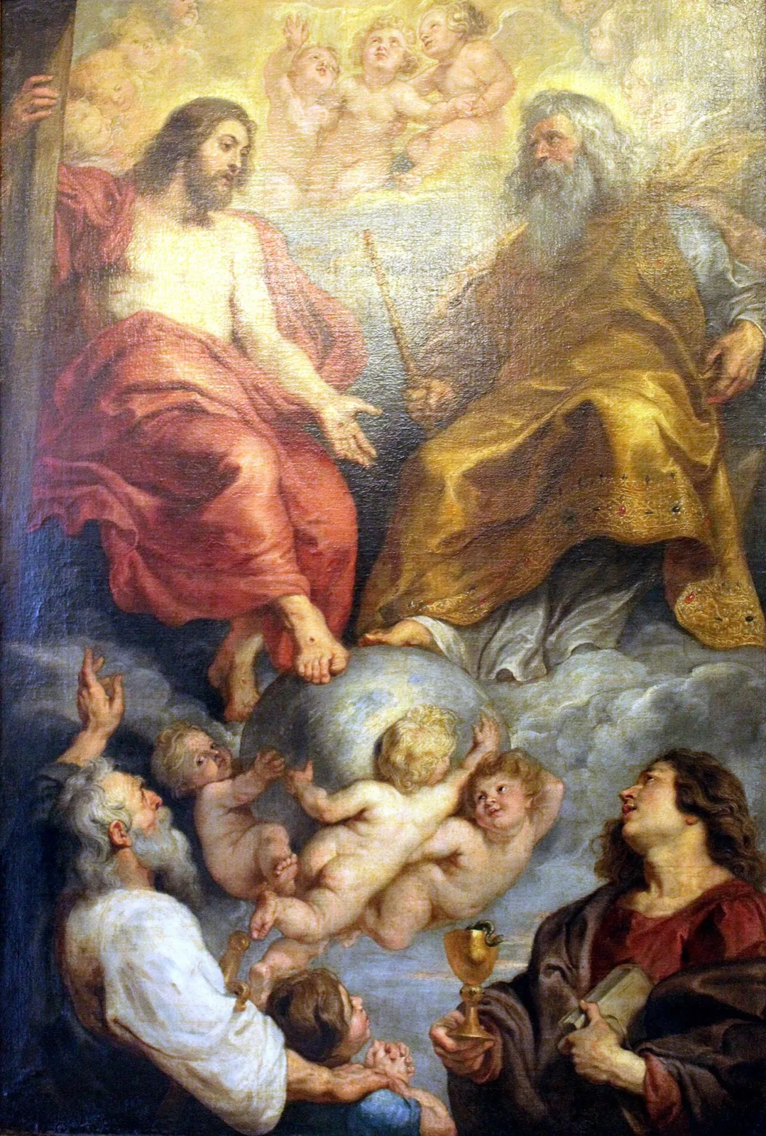 God the Father and Christ with Sts Paul and John