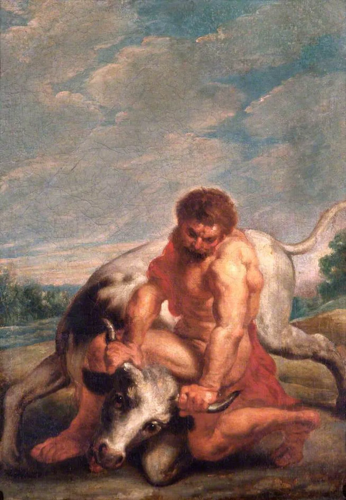 Hercules Wrestling with Achelous in the Form of a Bull