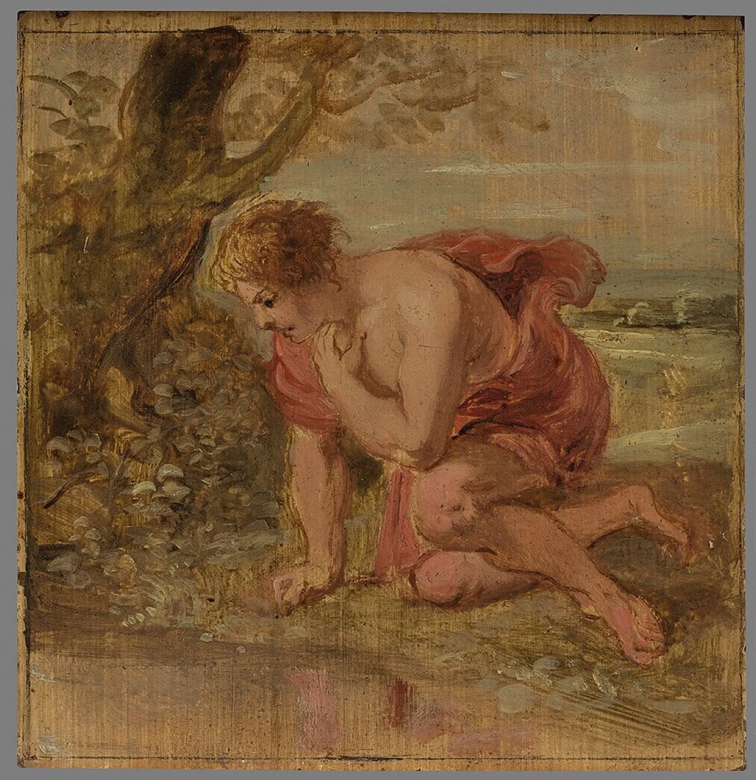 Narcissus Falling in Love with His Own Reflection