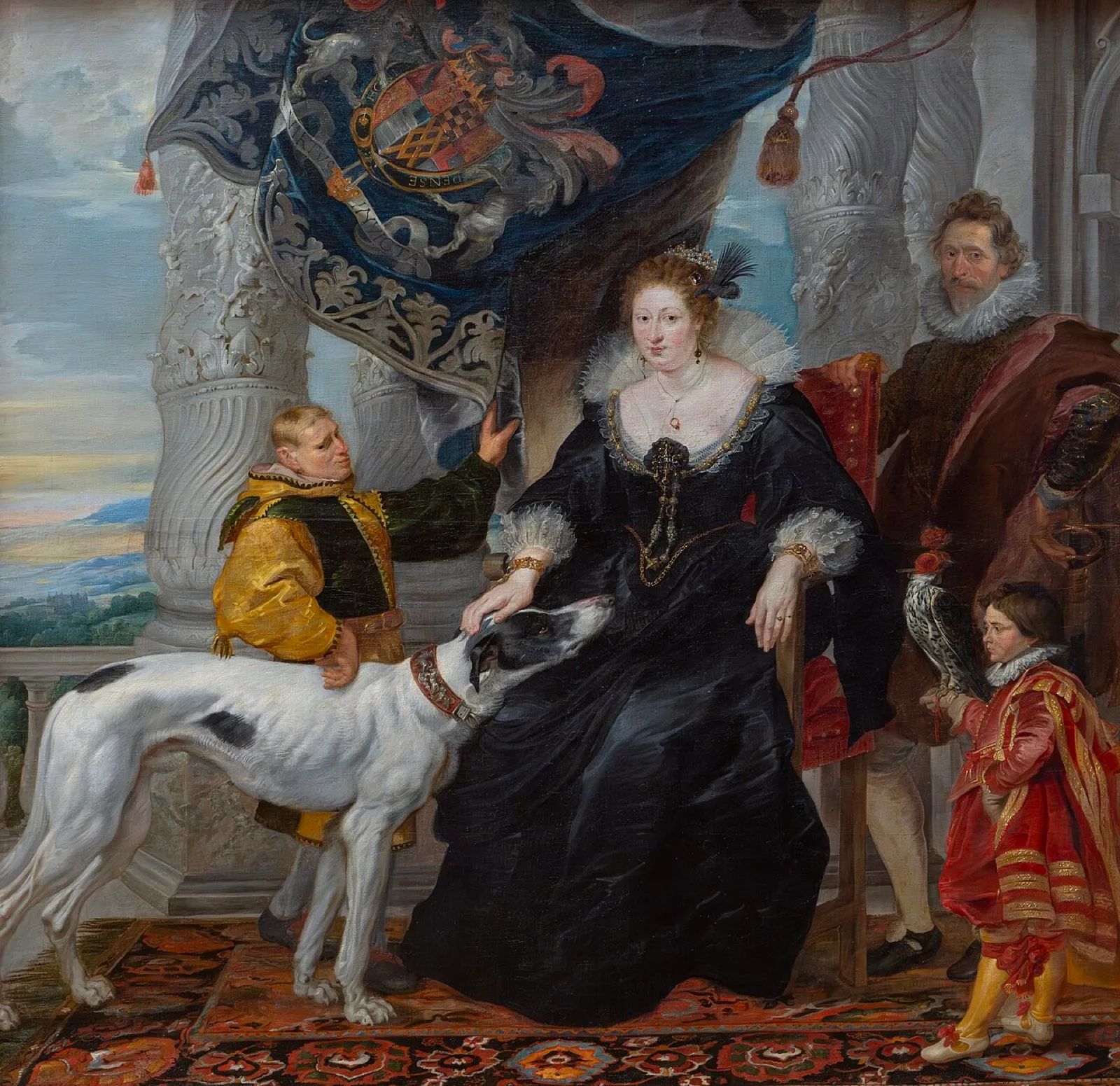 Double portrait of Alethea Talbot, Countess of Arundel and Sir Dudley Carleton, with two servants