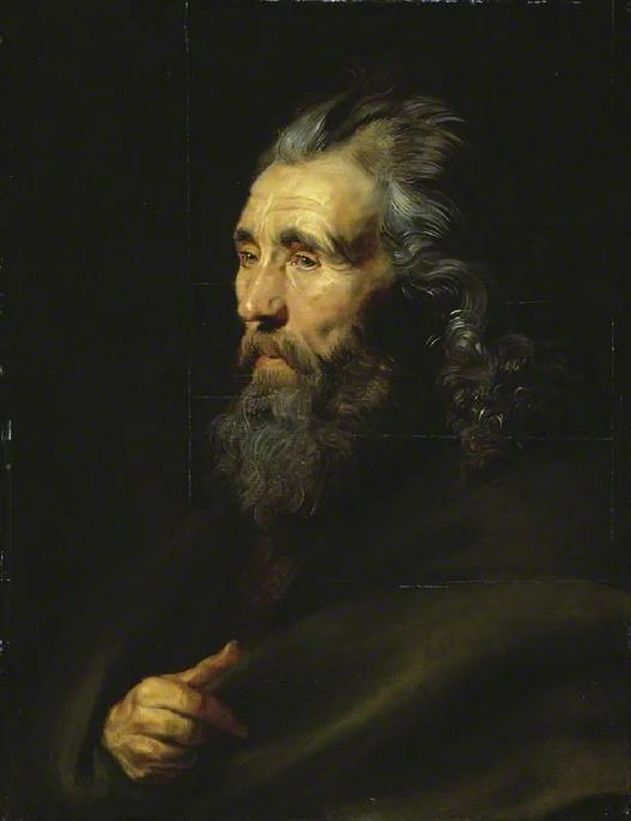 Head study of a bearded man