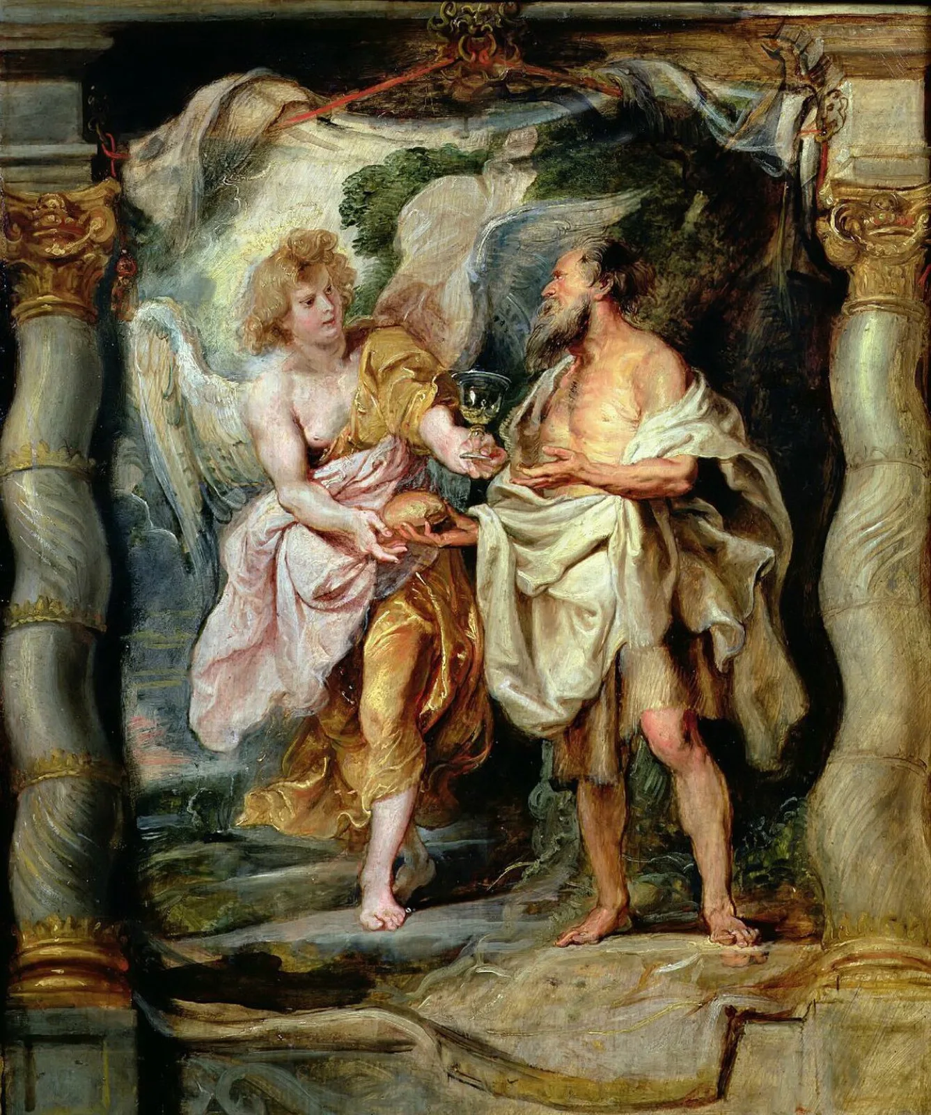 The Prophet Elijah Receiving Bread and Water from an Angel