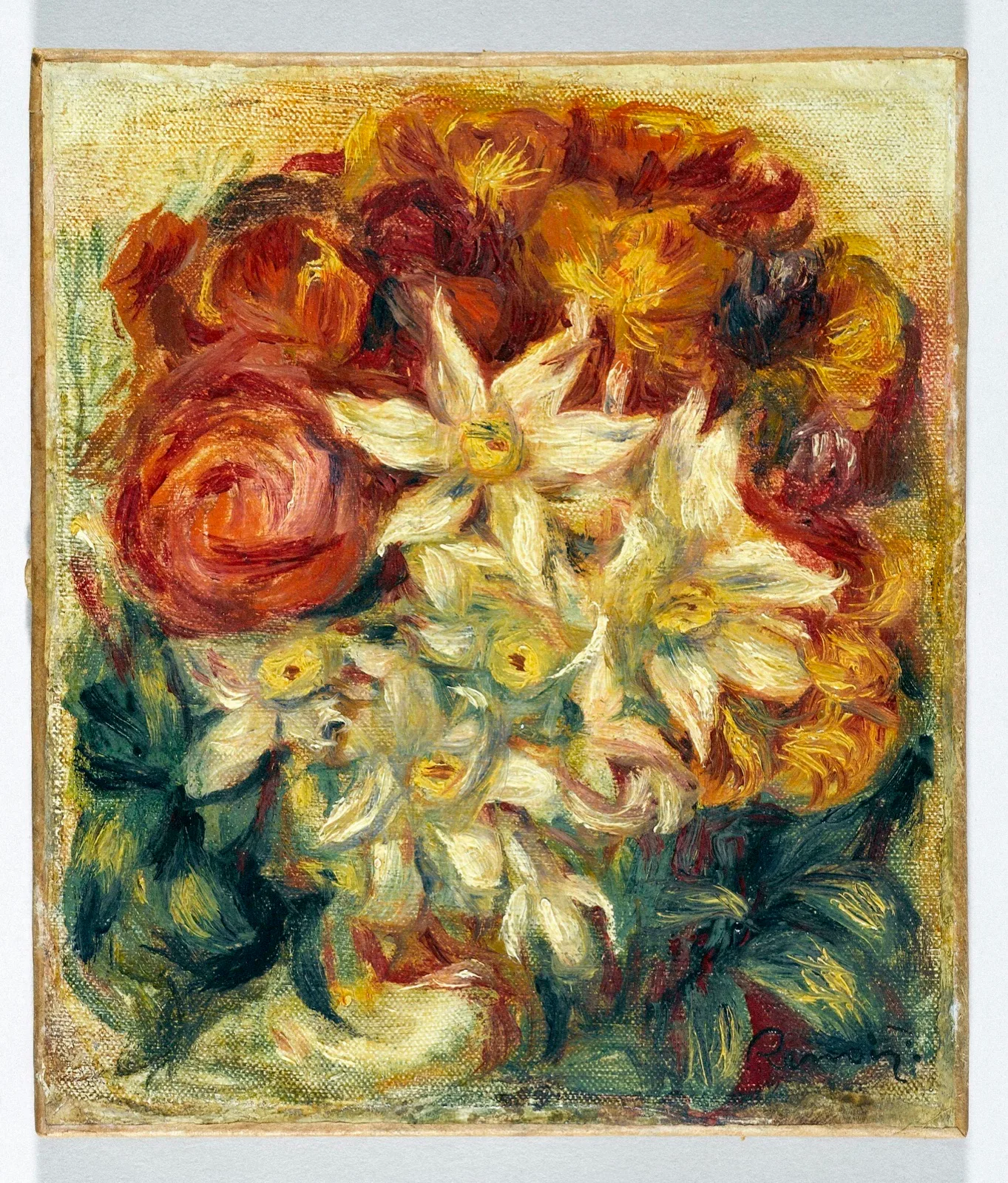 Bouquet de narcisses et de roses