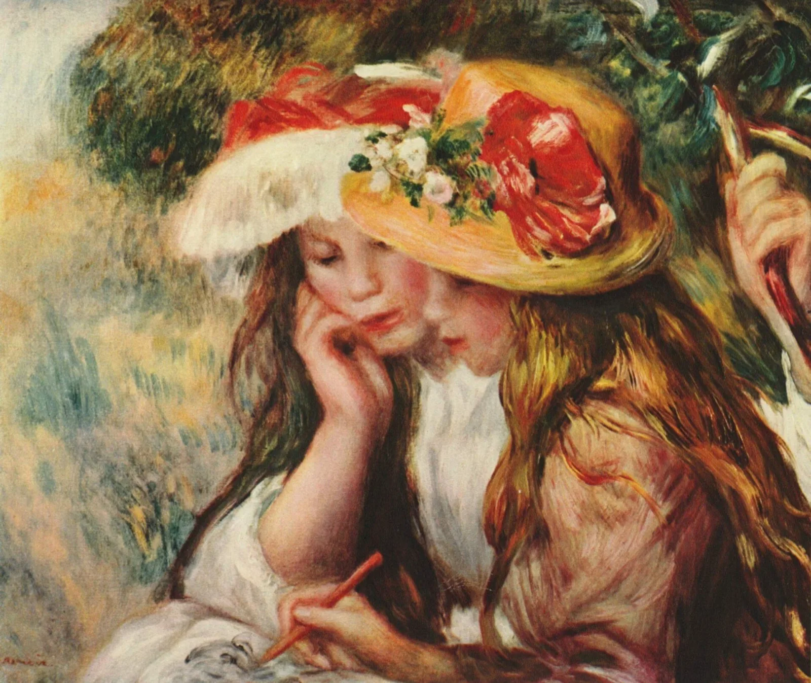 Young girls drawing