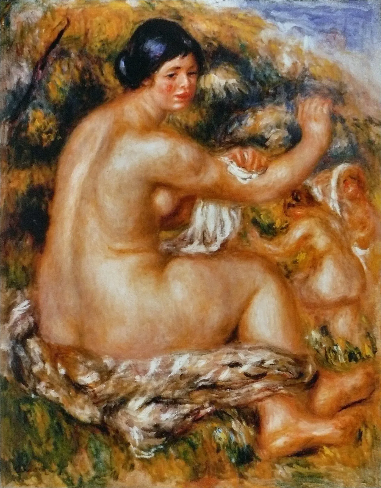 Femme s’essuyant