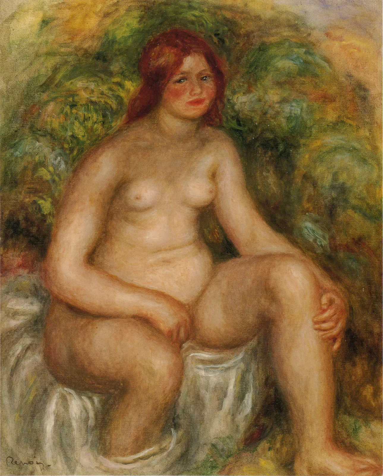 Baigneuse assise