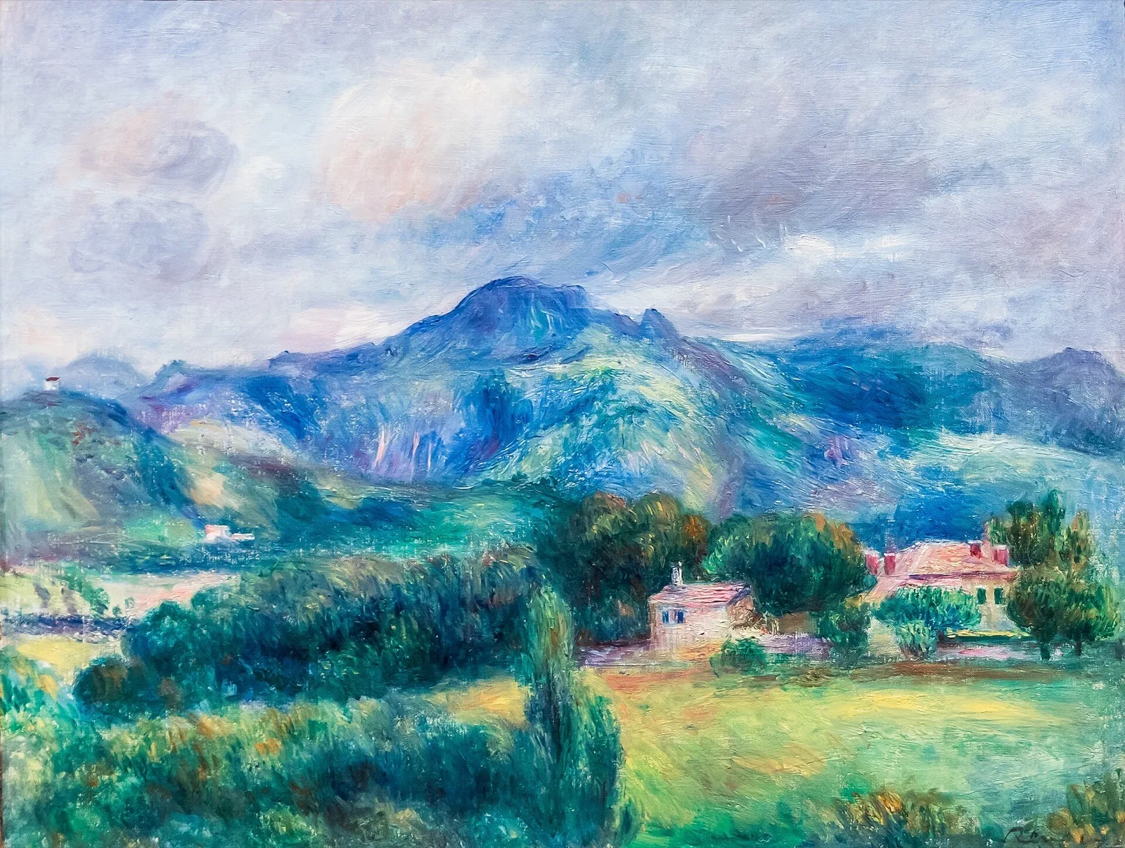 Paysage avec montagne